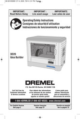 Dremel 3D20-01 Idea Builder Instrucciones De Funcionamiento Y Seguridad