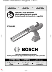 Bosch GCG18V-29 Instrucciones De Funcionamiento Y Seguridad