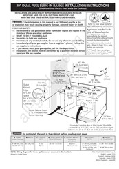 Frigidaire FGDS3065KB Instrucciones De Instalación