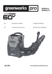 GreenWorks Pro BPB60L02 Manual Del Operador