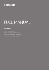 Samsung HW-A430 Manual Del Usuario