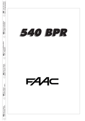 FAAC BPR 540 Manual