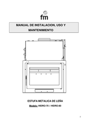 FM HIDRO-80 Manual De Instalación, Uso Y Mantenimiento