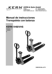 KERN and SOHN VHS Serie Manual De Instrucciones