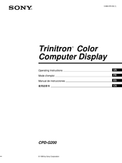 Sony Trinitron CPD-G200 Manual De Instrucciones
