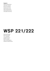 Gaggenau WSP 221 Manual Del Usuario