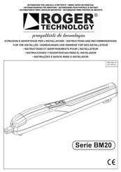 Roger Technology BM20 Instrucciones Y Advertencias Para El Instalador