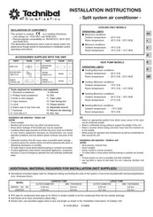 Technibel Climatisation DSAF184 Instrucciones De Instalación