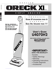 Oreck U4070H2 Guia Del Usuario