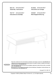 Walker Edison AF44LAN1DRCT Instrucciones De Ensamblaje