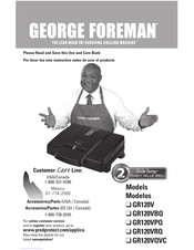 George Foreman GR120V Instructivo Antes De Usar El Producto