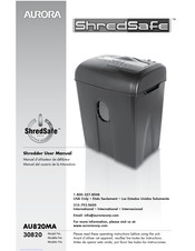 Aurora ShredSafe AU820MA Manual Del Usuario