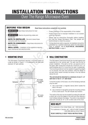 Frigidaire PLMVZ169HC Instrucciones De Instalación