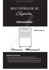 Heat Controller Comfort-Aire BHD-301 Manual Del Usuario