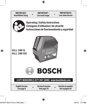 Bosch GLL 100 GX Instrucciones De Funcionamiento Y Seguridad