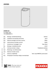 KWC ANIMA ANMX-S2 Instrucciones De Montaje Y Servicio