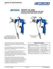 Carlisle BINKS TROPHY AA 4400 Manual De Mantenimiento