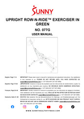 Sunny Health & Fitness UPRIGHT ROW-N-RIDE 077G Manual Del Usuario