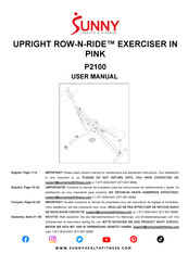 Sunny Health & Fitness UPRIGHT ROW-N-RIDE P2100 Manual Del Usuario