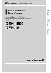 Pioneer DEH-1600 Manual De Operación