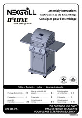 Nexgrill DELUXE Dual energy 720-0864RA Instrucciones De Ensamblaje