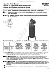 Powermate VL1181504 Manual Del Operador - Manual De Piezas