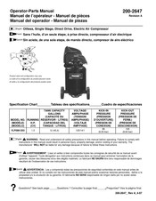 Powermate VLP0881203 Manual Del Operador - Manual De Piezas