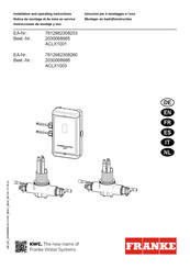 Franke ACLX1001 2030068985 Instrucciones De Montaje Y Uso