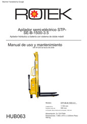 Rotek STP-SE-B-1500-3.5 Manual De Uso Y Mantenimiento