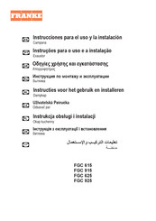 Franke FGC 615 Instrucciones Para El Uso Y La Instalacion