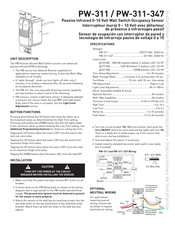 wattstopper PW-311-347 Manual De Instrucciones