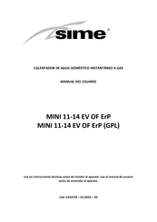 Sime MINI 14 EV OF ErP Manual Del Usuario