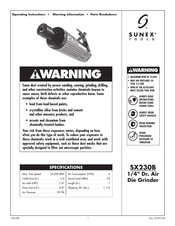 Sunex Tools SX230B Instrucciones Operativas