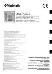 Aprimatic ONDA 623 Instrucciones Para La Instalacíon Mecánica, El Uso Y El Mantenimiento