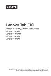 Lenovo TB-X104X Guia De Inicio Rapido