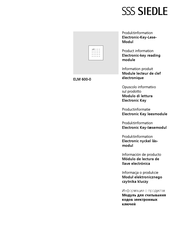 SSS Siedle EKC 600-0/03 Informacion De Producto