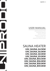 UNIPRODO UNI SAUNA G8.0KW Manual De Instrucciones