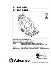 Advance BU800 24BT Instrucciones Para El Uso Y Lista De Piezas