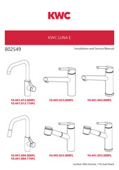 KWC LUNA E 10.441.043.000FL Manual De Instalación Y Servicio