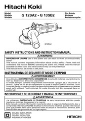 Hitachi Koki G 13SB2 Instrucciones De Seguridad Y Manual De Instrucciones