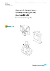 Endress+Hauser Proline Promag W 300 Modbus RS485 Manual De Instrucciones