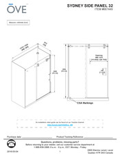 OVE SYDNEY SIDE PANEL 32 Instrucciones De Montaje