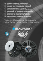 Blaupunkt Velocity VPw 380 Instrucciones De Instalación Y Manejo