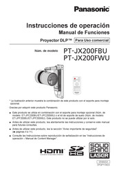 Panasonic PT-JX200FBU Instrucciones De Operación Manual De Funciones