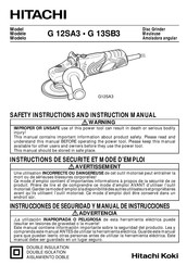 Hitachi G 13SB3 Instrucciones De Seguridad Y Manual De Instrucciones