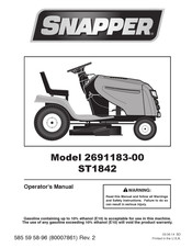 Snapper ST1842 Manual Del Operador