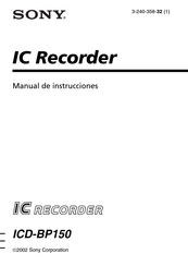 Sony ICD-BP150 Manual De Instrucciones