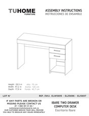 TUHOME Furniture ELI5697 Instrucciones De Ensamble