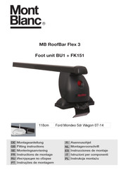 Mont Blanc MB RoofBar Flex 3 Foot unit BU1 + FK151 Instrucciones De Montaje