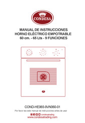 Condesa COND-HE065-9VN060-01 Manual De Instrucciones